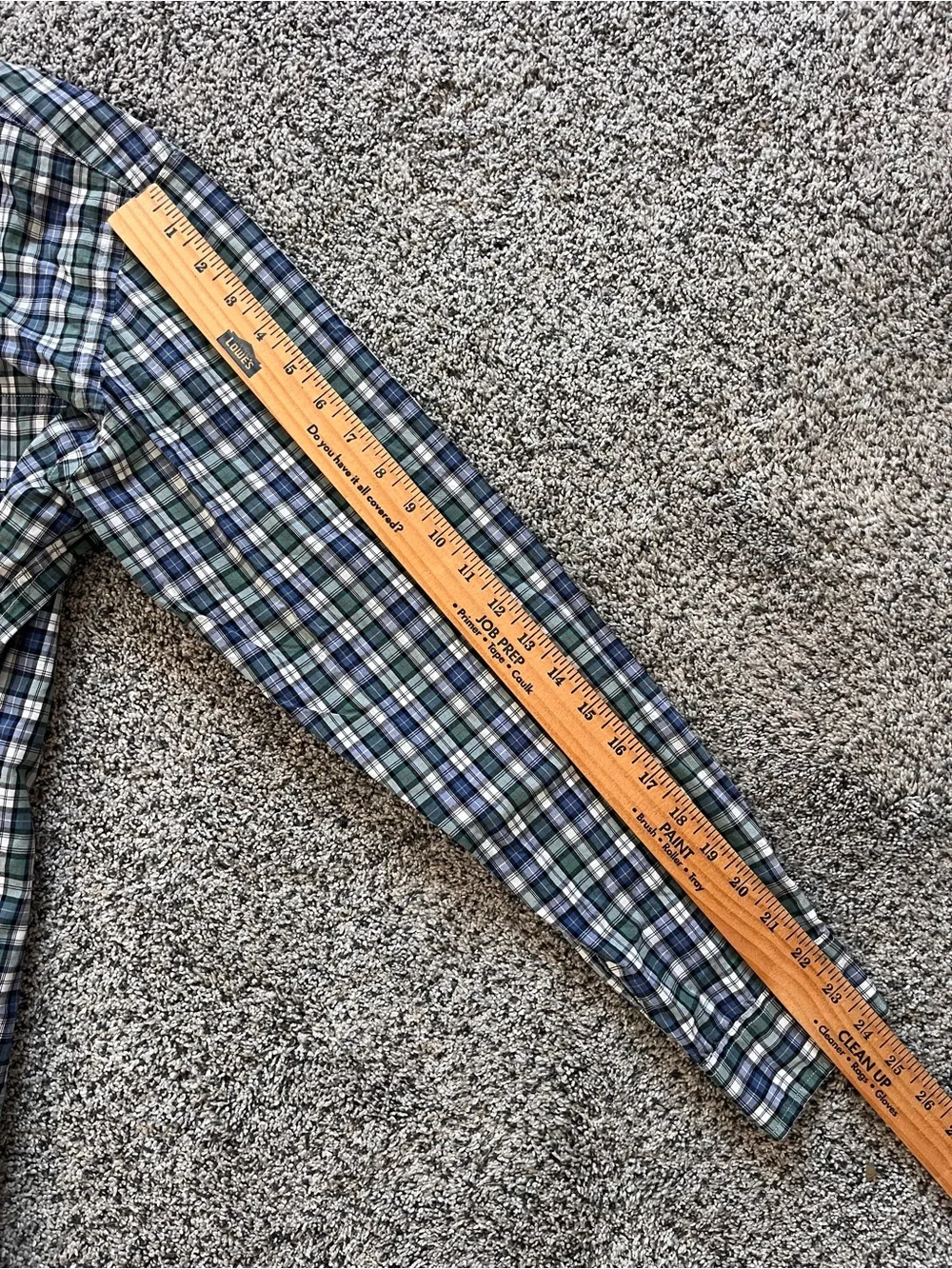 Mens J. Crew Green and Blue Plaid Cotton Button-Down Shirt Small 14-14.5 Preppy